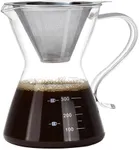 Outlery Transparent Glass Pour Over Coffee Maker Set - Instant Coffee Pot Brewer - Precise Gooseneck Spout Portable Coffee Maker for Home, Cafe, Office - 400ml Coffee Glass Dripper Kettle