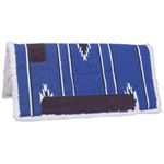 Tough 1 Square Saddle Pad/Fleece Bottom, Royal/Black/Cream, 30 x 30