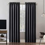 Sun Zero Oslo Theater Grade Extreme Total Blackout Rod Pocket Curtain Panel, 52" x 63", Coal