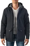 Alpine Swiss Shane Mens Sherpa Lined Parka Hooded Winter Coat Cargo Utility Jacket Black 2XL