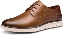 Jousen Mens Casual Shoes Simple Comfortable Casual Dress Shoes for Men (AMY9008A Brown 8)