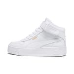 Puma Women Carina Street Mid Sneakers, Puma White-Puma White-Puma Gold, 4.5 UK