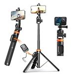 OOHHEE 62” Phone Tripod with Remote, Tripod for iPhone & Selfie Stick, High Strength Legs & Extendable Tube Tripod Stand, Fit for iPhone 14 Pro Max/14 Pro/13/Samsung S22/Camera