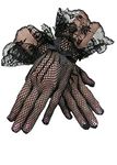 MASSMOT 1 Pair Women's Bridal Gloves Lace Gloves Sun Protection Gloves for Wedding Beautiful Wedding Accessories (Black C Series)