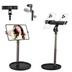 Uumauny Cell Phone Stand Adjustable Height Phone Holder for Desk Pad Stand,Support All Phones and Screens from 2-15.6 inch,(iPhone, Android,iPad,Kindle) Support Stretching and Chassis Counterweight