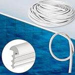 PAMASE 120ft Liner Lock - Inground Swimming Pool Beaded Wedge T-Shape Lock Roll, Flexible PVC Pool Liner Patch Kit for Above-Ground Pool - Beige