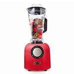 Dash Chef Series Deluxe 64 oz Blender with Stainless Steel Blades, Digital Display + USB Charging for Coffee Drinks, Fondue, Frozen Cocktails, Nut Butter, Soup, Smoothies & More, 1400-Watt – Red