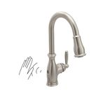 Moen 7185EWSRS Brantford Motionsense Wave Sensor Touchless One-Handle Pulldown Kitchen Faucet, Spot Resist Stainless