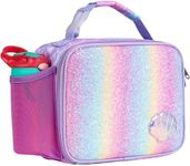 Bagseri Lunch Bag for Girls - Kids Lunch Box for Girls Reusable Leak-Proof and Insulated Kids Lunch Bag with Water Bottle Holder Toddler Lunch Box for Daycare and School, Glitter Mermaid Scale