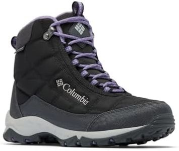 Columbia Women's Firecamp Boot Hiking Shoe, 2024 Black/Plum Purple, 8.5