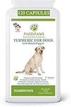 PADDIPAWS Turmeric for Dogs with Back Pepper Extract - High Strength Hip and Joint Supplement for Dogs - Natural Dog Joint Supplement for Senior Dogs - 120 Twist and Sprinkle Capsules