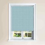Lister Cartwright Fan Geomatric Sky Blue, & Charcoal Blackout Roller Windows Easy Fit Child Safety Cut To Size Fixing Included Made to Measure (Sky Blue, 120 x140 cm)