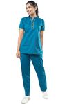 UNIFORM CRAFT Women's Polyester-Cotton Nurse Uniforms - Ideal for Nurses Uniform | Clinic Uniforms | Hospital Uniform for Nurses | Hospital Uniform | NT07 Jazz Blue (S)