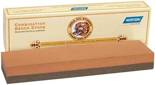 Norton 614636855653 IB8 1-by-2-by-8-Inch Fine/Coarse India Combination Oilstone, Red