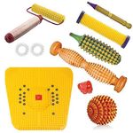 Chaithanya Orthopaedics Acupressure Therapy General Item Combo Pack/ Stress Mat/ Wooden Foot Roller for Knee Exercise/ Wooden Acupressure Ball Etc.