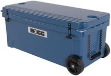 Ice Cooler with Wheels and Handle - 110qt Toledo Twilight, Wheeled Cooler, Insulated Ice Chest with Wheels and Handle for Fishing and Camping with Dry Storage, Bottle Openers, and Cupholders