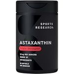 Sports Research Triple Strength Astaxanthin Supplement from Algae w/Organic Coconut Oil - Natural Support for Skin & Eye Health - Non-GMO & Gluten Free - 12mg, 60 Softgels for Adults - 2 Month Supply