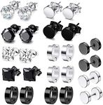 12 Pairs Stainless Steel Stud Earri