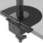 VIVO Black Steel Reinforcement Bracket Mount Plate for Thin, Glass, and Other Fragile Table Tops, Clamp Compatible with Most Monitor Stand C-Clamp Installations STAND-AC01R