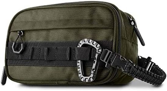 Fitdom Tactical Toiletry Bag Dopp Kit Case For Men. Perfect For Travel & Storage. Fits Large & Small Cosmetic Makeup, Clipper, Toothbrush, Shower, Shaving & Grooming Care. Best Overnight Organizer, Military Green, Water Resistance