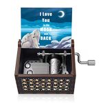 I Love You to The Moon and Back Music Box Gift for Daughter Son Girls Birthday Anniversary Valentine from Dad Mom Hand Crank Musical Box