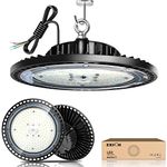 Super Bright UFO LED High Bay Light 100W 15000LM (150LM/W) for Shop/Garage/Barn/Warehouse/Factory/Gym, Daylight White 6000K-6500K, Alternative to 200W MH/HPS, 40in Cable, Safe Rope, IP65 (watts, 200)