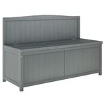 Outsunny Garden Arch Wood Bench Outdoor Storage Box Garden Furniture Chair 115L x 45W x 75Hcm, Grey