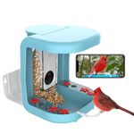 GPY Smart Bird Feeder with Camera Free AI Recognition Upgraded APP Connection and Real-time Wild Bird Arrival Notification Feeders Birdhouse Added Watering Function (exclude Solar Powered Panel)