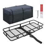 Leader Accessories Trailer Hitch Cargo Carrier Rack with Bag, 60"x24"x6" Folding Hitch Mount Vehicle Carrier Basket for SUV, RV, Truck, Van, Fits 2" Receiver, 500 lbs Load Capacity