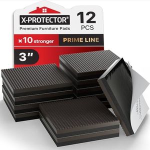 X-Protector Non Slip Furniture Pads - 12 PCS 75 mm - Prime Line Anti Slip Furniture Pads - Self-Adhesive Furniture Grippers - Rubber Furniture Pads Non Slip - Furniture Stoppers to Prevent Sliding!