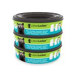 Litter Locker - Pack of 3 Round Plastic Film Refills for Cats - Green - 17cm x 17cm x 15cm.