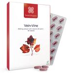 Healthspan Vein Vine 360mg (90 Tablets) | for Tired & Heavy Legs | Maintains Healthy Leg-Vein Functions | Red Vine Leaf Extract | Added Vitamins B1 & C | Vegan