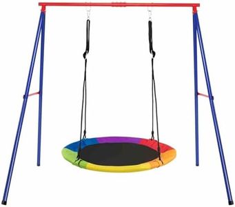 Costway Heavy Duty Hammock Stand, Outdoor Metal Swing Rack Frame w/Ground Stakes & Two Hanging Ways for Backyard,Park&Poolside,Hold Up to 250kg (Without Swing) (Blue and Red)