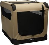 Amazon Basics Portable Folding Soft Dog Travel Crate Kennel - 29.92 x 21.3 x 21.3 Inches, Tan