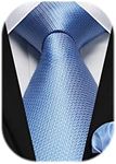 HISDERN Men's Light Blue Ties Weddi