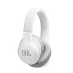 JBL Live 500BT, Wireless Over Ear Headphones with Mic, Signature Sound, Vibrant Colors with Fabric Headband, Dual Pairing, AUX, Ambient Aware & Talk Thru, Built-in Alexa & Google Assistant (White)