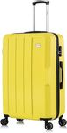 FLYMAX 24" Medium Suitcase Super Lightweight 4 Wheel Spinner Hard Shell ABS Luggage Hold Check in Travel Case Yellow 65 Litre