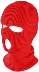 TopTie Pasamontañas de 3 Agujeros máscara Facial de esquí de Rojo Resistente al Viento y Transpirable Cubierta Completa para Hombres y Mujeres