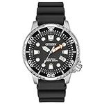 Citizen Men's Eco-Drive Promaster Sea Dive Watch in Stainless Steel with Black Polyurethane strap, Black Dial (Model: BN0150-28E)