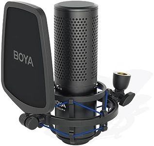 BOYA BY-M1000 Pro XLR Large Diaphragm Studio Condenser Microphone, Vocal Microphone with Pop Filter Shockmount for Singing Podcast,Music Production,Vocal Instrument Recording