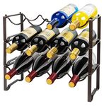 3 Tier Stackable Wine Rack Freestanding 12 Bottles Organizer Holder Stand Countertop Liquor Storage Shelf