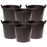 YouGarden - Heavy Duty 30L Plant Pots (Pack of 6) 40cm Diameter - Plastic Planters for Outdoor Plants - Large 15.7' Flower Pots for Gardens - Perfect for Flowers, Vegetables & General Use