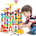 166 pcs Marble Run, Upgraded Marbles Run Kit for Kids STEM Toys with Glow Marbles, Beginner Marble Race Track Set with Colorful Marbles Birthday for Kids Boys Girls 3 4 5 6 7 8 9 10 11 12…