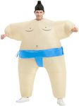 JYZCOS Inflatable Adult Sumo Wrestler Suits Wrestling Fancy Dress Halloween Costume One Size Fits Most (Blue Adult)