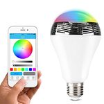 MSC New Wireless Bluetooth 4.0 Speaker E27 Smart LED Night Light Playbulb Audio Music RGB Lamp- Smartphone Free APP Controlled- Dimmable Multicolored Colorful LED Display-One Pocket Monsters for your Exclusive Party--12 Months Warranty E27