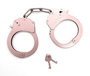 JASINCESS Toy Metal Handcuffs with Keys Police Costume Prop Accessories Party Supplies (Rose gold)