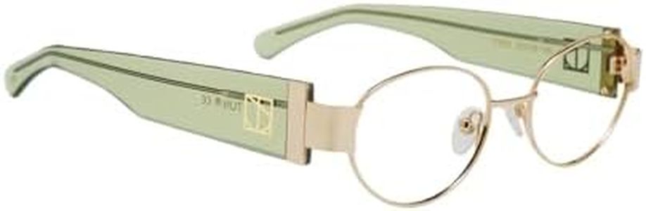 TIJN Iconic Trendy Blue Light Blocking Glasses for Women Men, Oval Acetate Metal Frame, Melisha