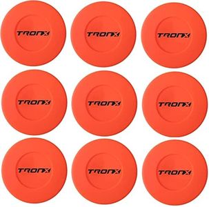 Plastic Floor Hockey Pucks for Indoor & Outdoor Hockey, Lightweight Plastic Pucks for Street Hockey, (Orange, Pack of 9)