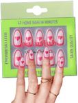 PaintLab Press-On Nails Manicure Kit, Heartbeat - Almond, 24-Piece Set, Long-Lasting Fake Nails with Glue, File, Prep Pad & Cuticle Stick