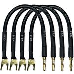 CESS-027L HiFi Speaker Cable Jumpers Wire 6-inch - Spade Plug to Banana Plug Speaker Jumper Cable - 4 Pack (Large Fork)